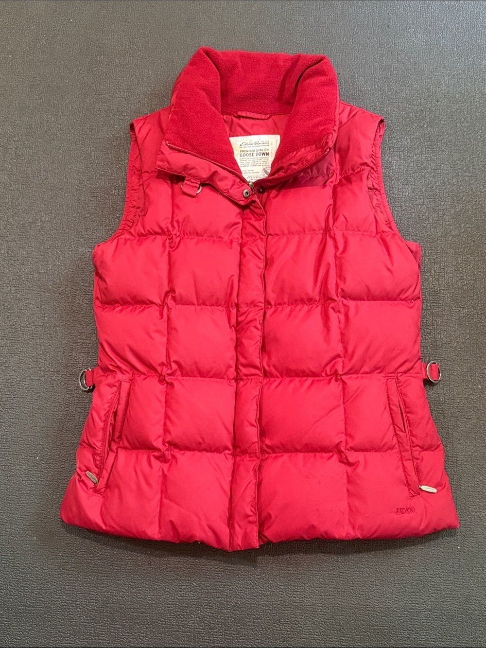 Eddie Bauer Red Quilted Goose Down Vest